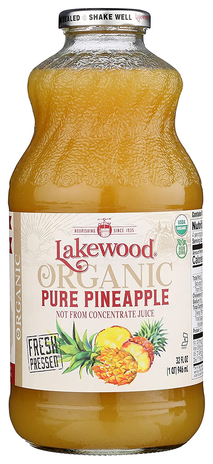 Lakewood Juice Pure Pineapple Organic , 32 Fl Oz | Pack of 6 - Plan-txs