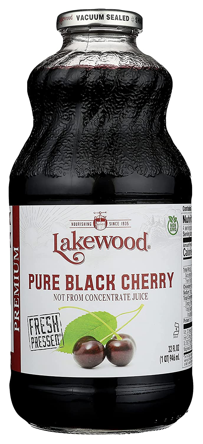 Lakewood Premium Pure Fruit Juice Pressed Black Cherry 32 Fl Oz | Pack of 6 - Plan-txs