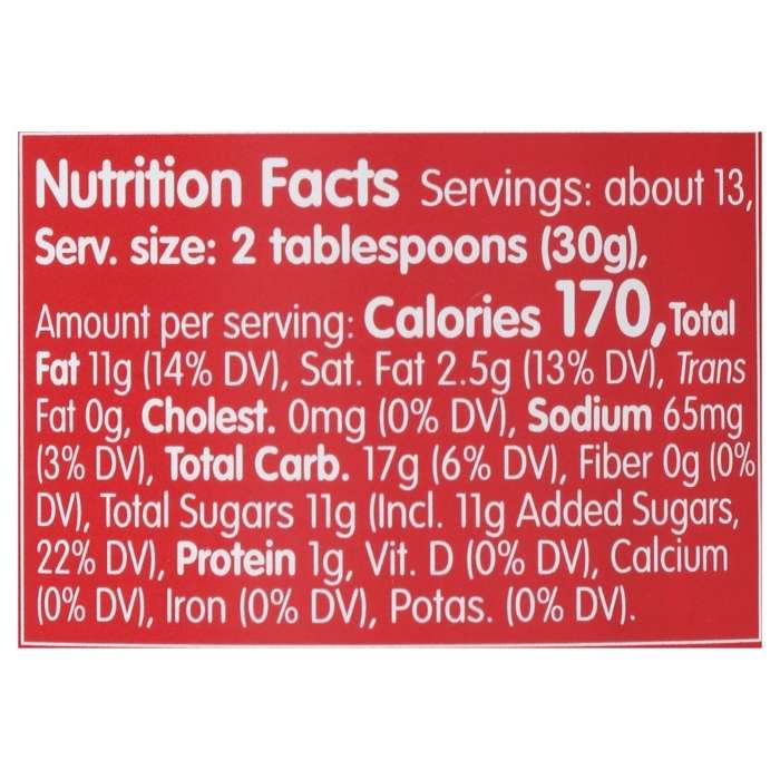 Lotus Biscoff - Creamy Cookie Butter Spread, 14oz - nutrition facts