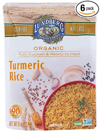 Lundberg Family Farms Organic Turmeric Rice, 8 Ounce
 | Pack of 6 - Plan-txs