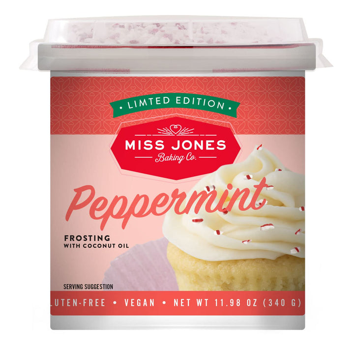 MISS JONES BAKING CO Frosting Peppermint, 11.98 oz | Pack of 6 - Plan-txs