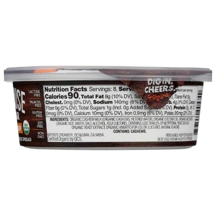 Miyoko's - Cheers To Cheddah Vegan Roadhouse Cheese Spread, 8oz- Back