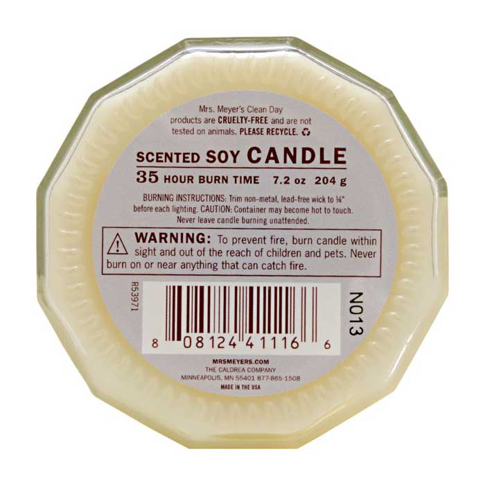 Mrs. Meyer's - Soy Candles - Lavender, 7.2oz - back