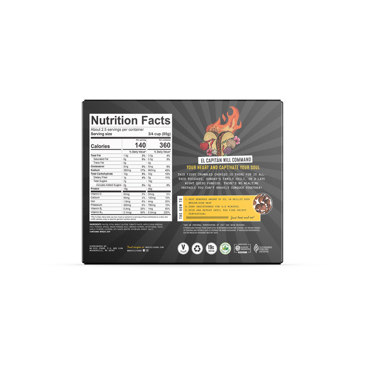 No Evil Foods - El Capitan: Chorizo Crumble, 8oz - Plan-txs