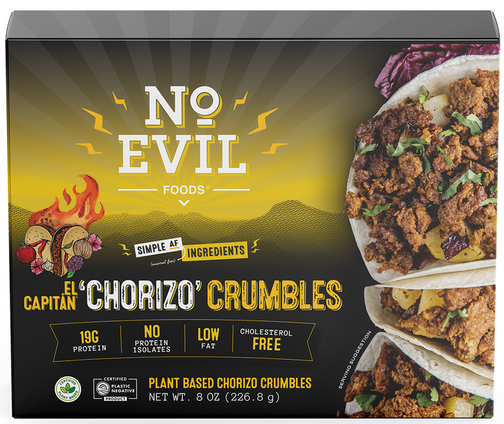 No Evil Foods - El Capitan: Chorizo Crumble, 8oz - Plan-txs
