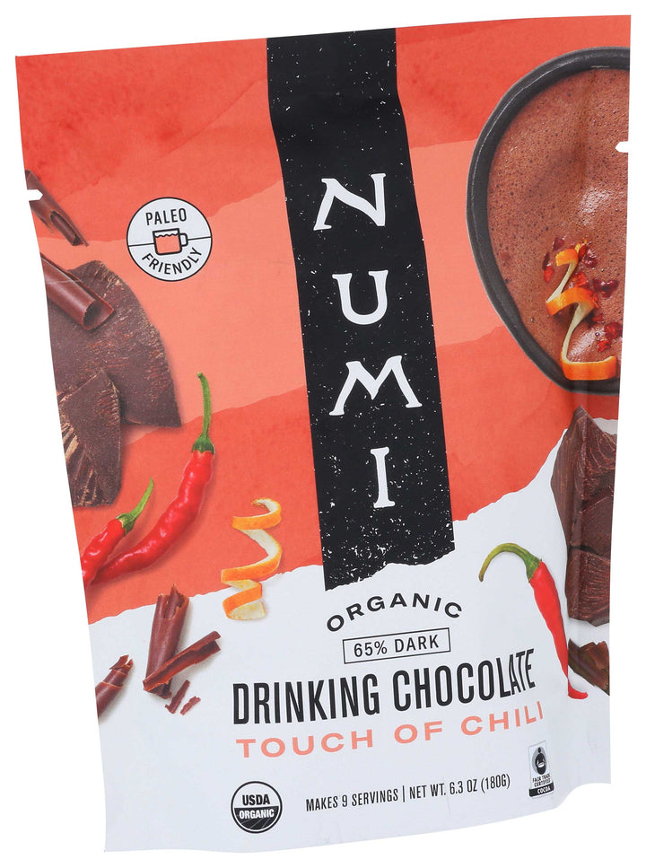 NUMI Touch of Chili Organic anic Drinking chocolate olate, 6.3oz | Pack of 6 - Plan-txs