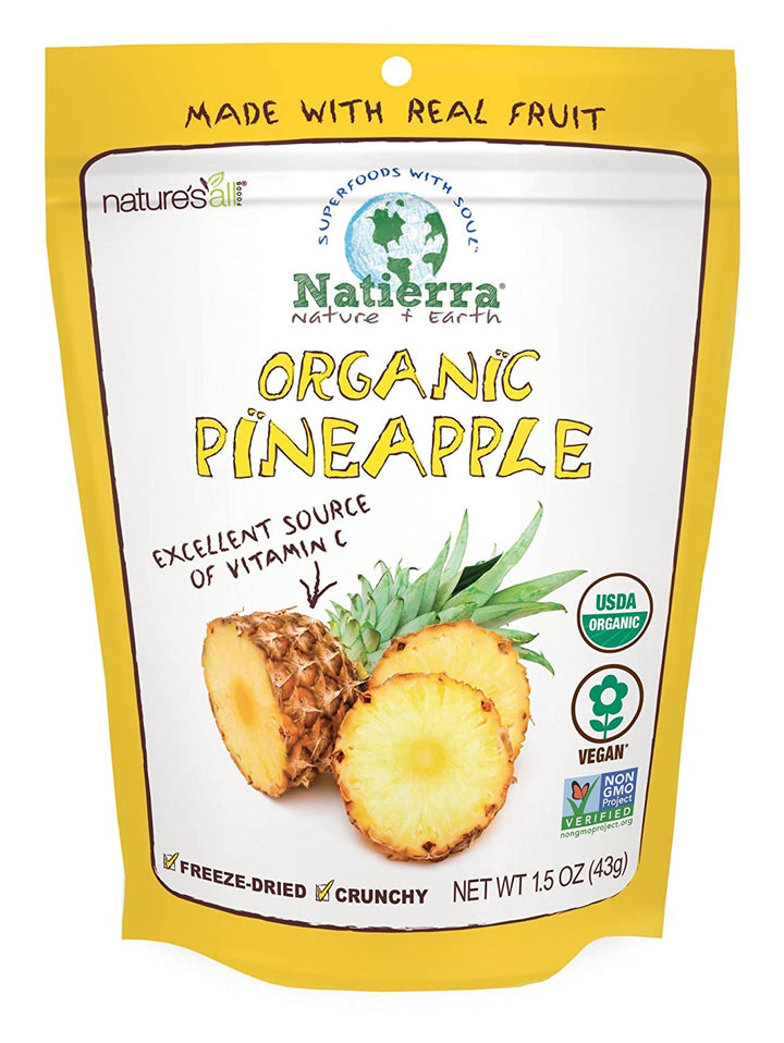 Natierra, Organic Freeze-Dried, Pineapples, 1.5oz | Pack of 12 - Plan-txs