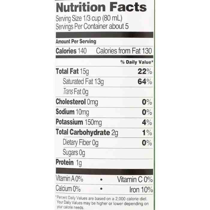 Native Forest- Organic Turmeric Coconut Milk - Nutrition Facts
