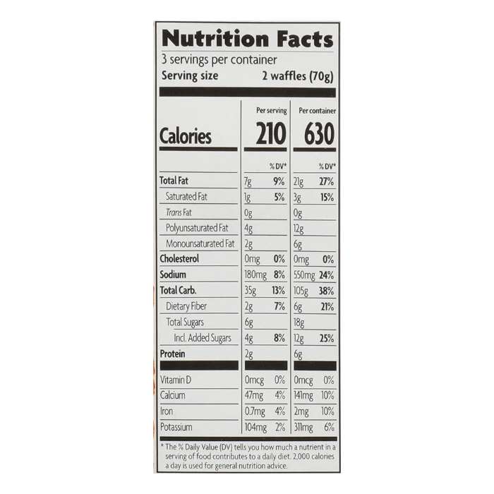 Nature's Path - Gluten-Free Pumpkin Spice Waffles, 7.4oz - Nutrition Facts