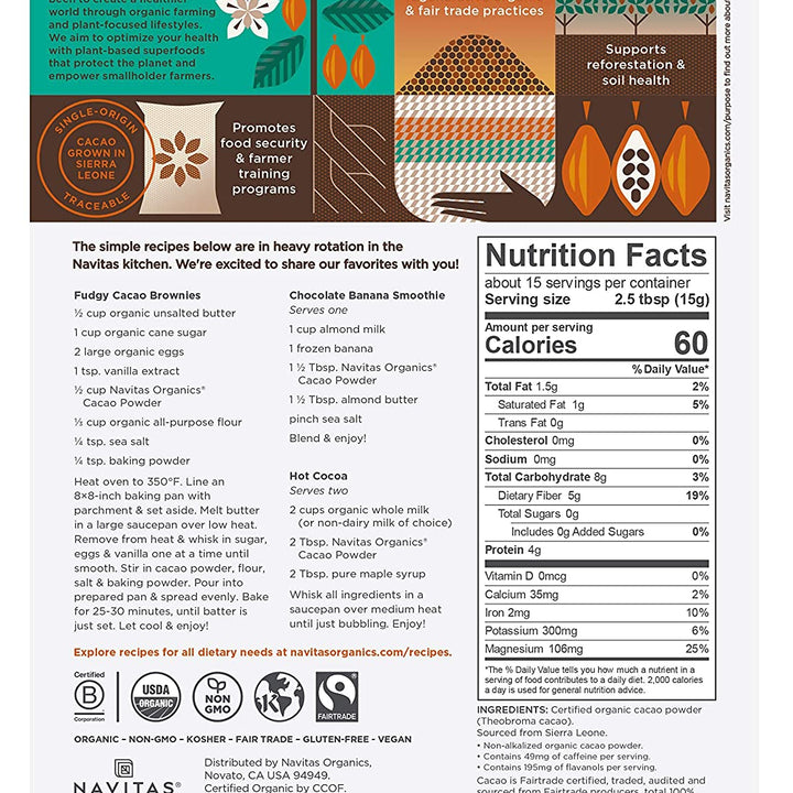Navitas-Cacao Powder, 8 oz