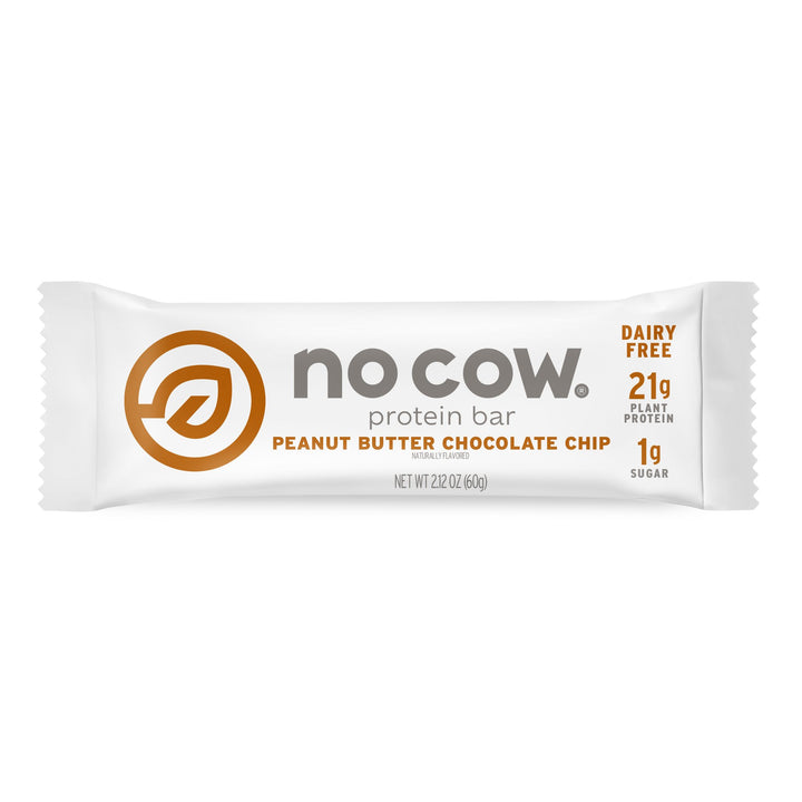 No Cow - Peanut Butter Chocolate Chips Bar, 2.12oz | Pack of 12 - Plan-txs