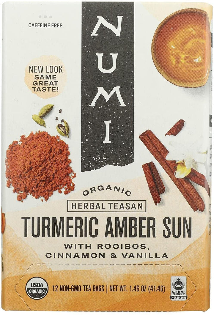 Numi Tea - Amber Sun Turmeric Tea, 12 Bags
 | Pack of 6 - Plan-txs