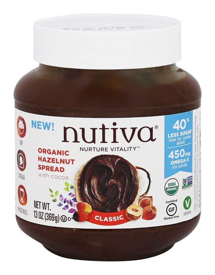Nutiva Organic Classic Chocolate Hazelnut Spread 13oz
 | Pack of 6 - Plan-txs