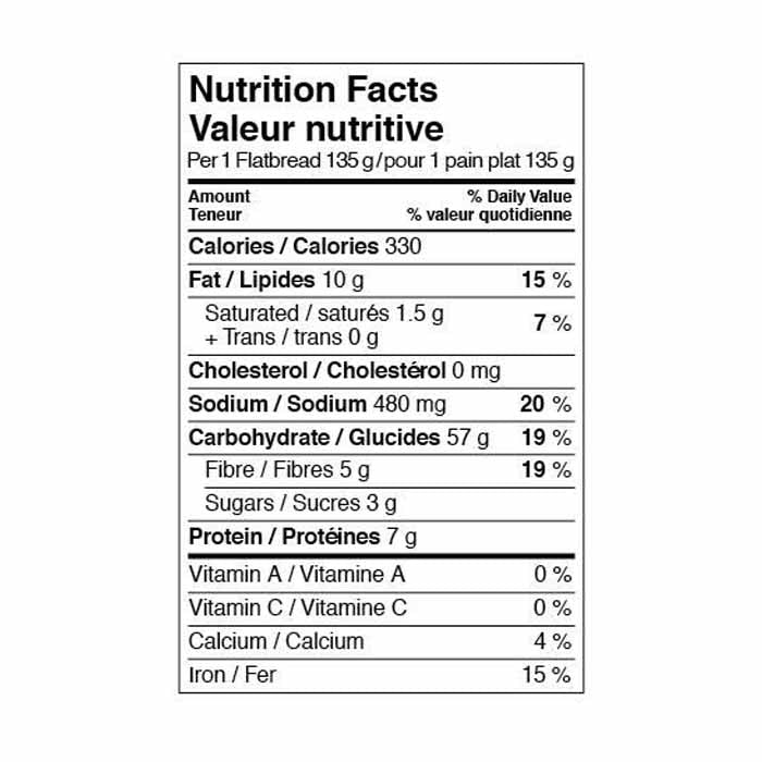 O'Doughs - Gluten-Free Original Flatbreads, 14.3oz - back