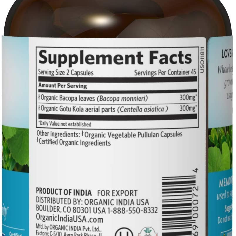 Organic India-Memory, 90 count