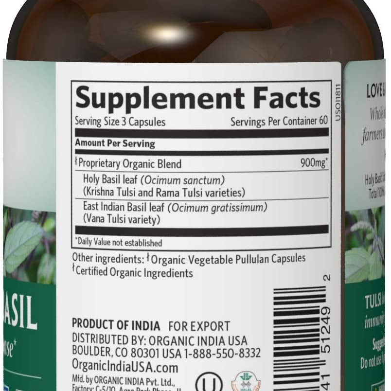 Organic India-Tulsi Holy Basil Caplets, 90 count
