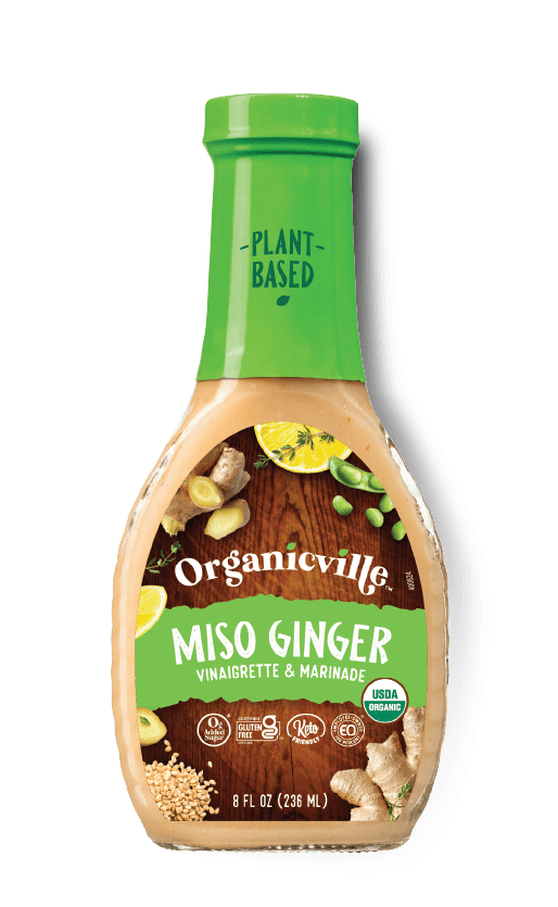 Organicville: Miso Ginger Vinaigrette And Marinade, 8 Oz
 | Pack of 6 - Plan-txs