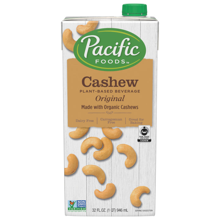 Pacific Foods - Cashew Plant-Based Beverage Original , 32 oz | Pack of 6 - Plan-txs