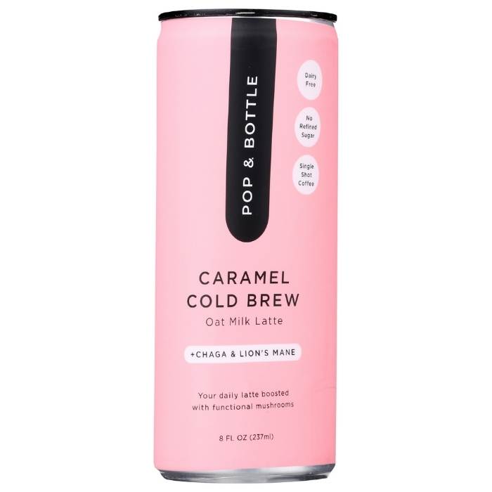 Pop and Bottle - Caramel Cold Brew Oat Milk Latte, 8oz - front