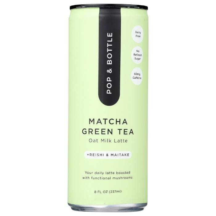 Pop and Bottle - Matcha Green Tea Oat Milk Latte, 8oz - front