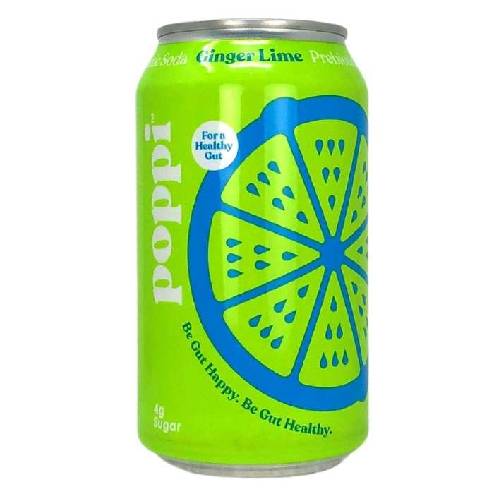 Poppi - Prebiotic Soda Ginger Lime, 355ml - front