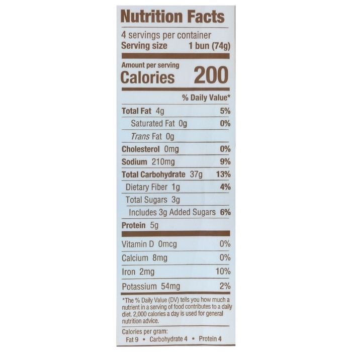 Pretzilla - Soft Pretzel Sausage Buns, 4 Pack, 10.4oz - nutrition facts