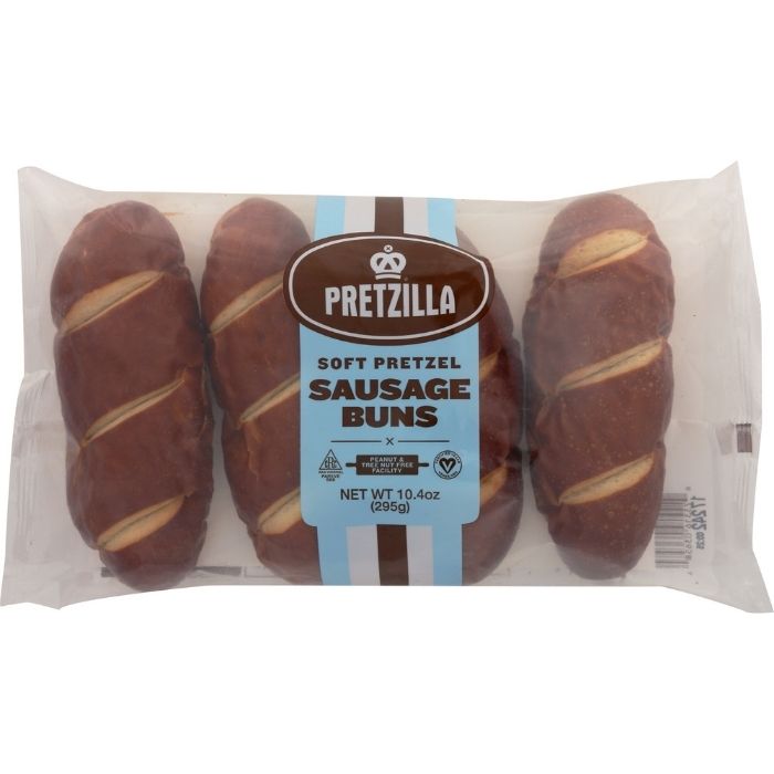 Pretzilla - Soft Pretzel Sausage Buns, 4 Pack, 10.4oz - front