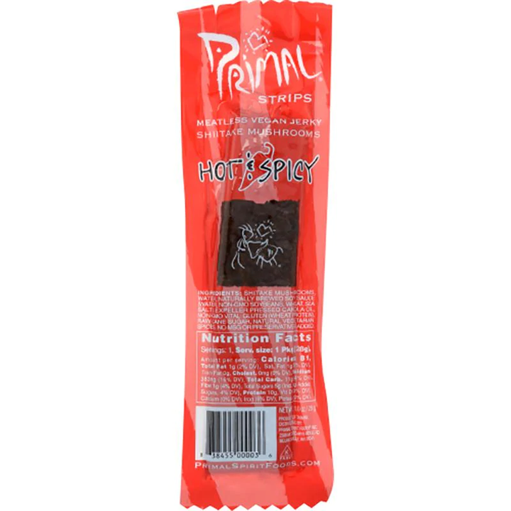 Primal Strips - Jerky Strips - Shitake Hot & Spicy, 1oz | Pack of 24 - Plan-txs
