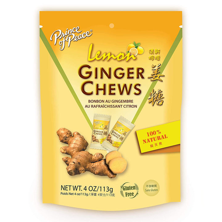 Prince of Peace Ginger Chews With Lemon, 4 oz | Pack of 12 - Plan-txs