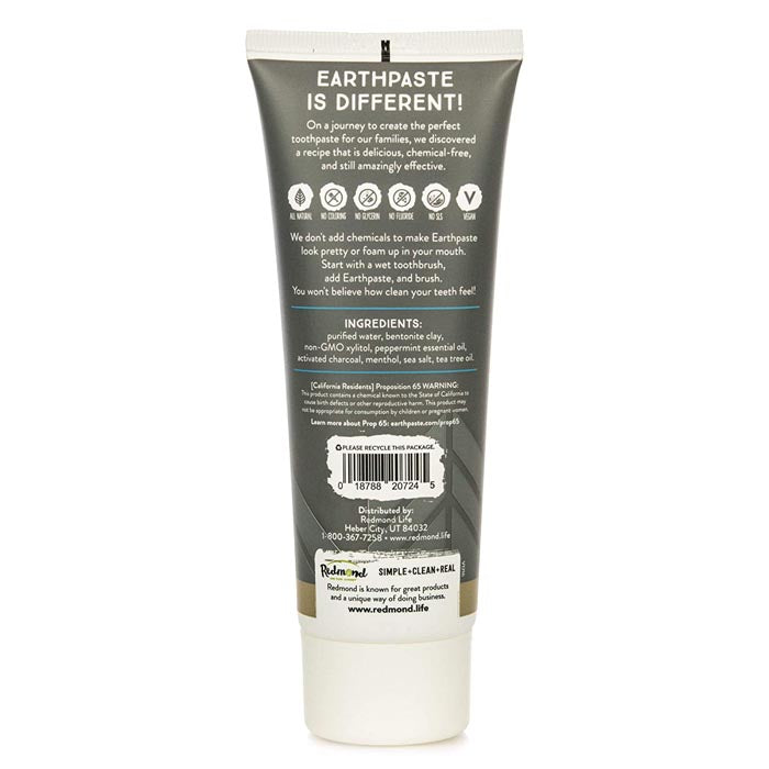 Redmond - Earthpaste Mineral Toothpaste with Silver Peppermint Charcoal, 4oz - Plan-txs
