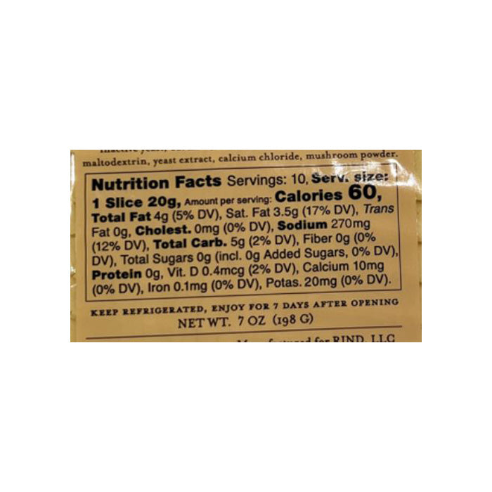 Rind NYC - Carrot Cheese Slices ,7oz - Back