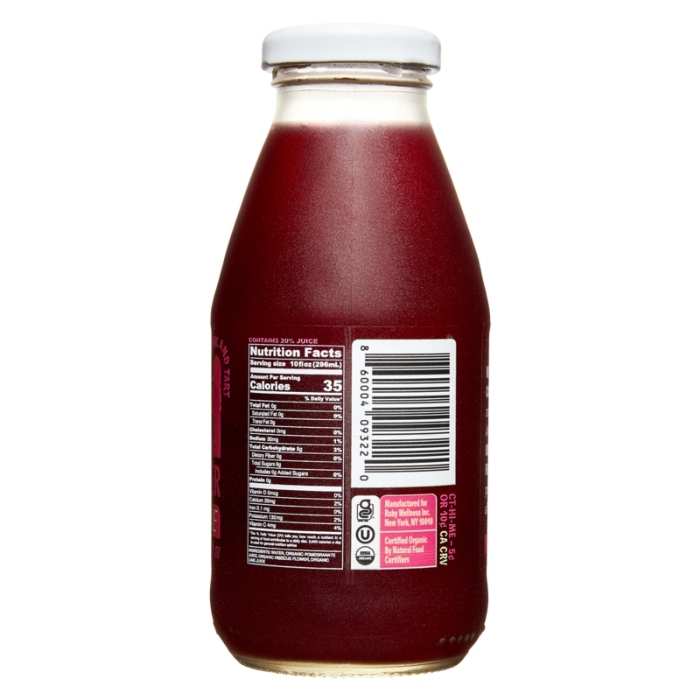 Ruby - Organic Hibiscus Water Pomegranate Lime, 10 fl oz - back