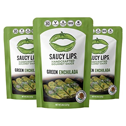 Saucy Lips: Green Enchilada Sauce , 8 Oz
 | Pack of 6 - Plan-txs