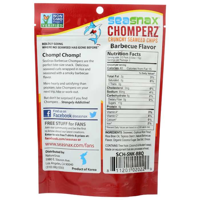SeaSnax - Chomperz Crunchy Seaweed Crisps, 1oz | Multiple Flavors - Plan-txs