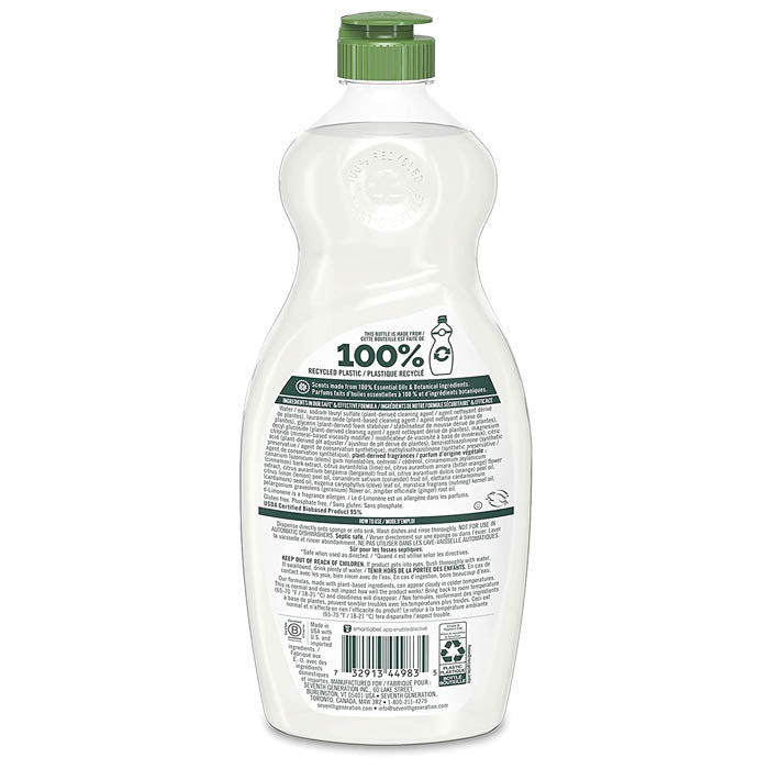 Seventh Generation - Dishwashing Soap - Lime & Ginger, 19fl oz - back