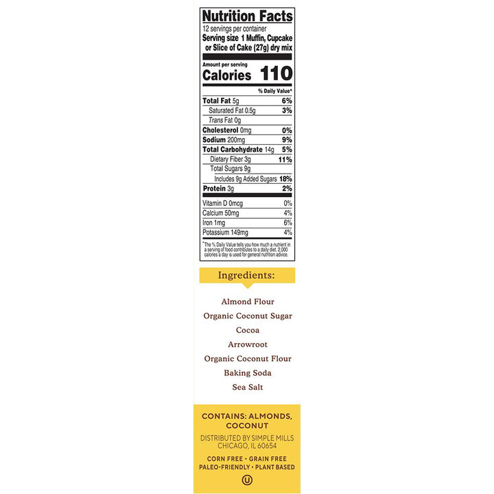 Simple Mills-Almond Flour Chocolate Muffin & Cake Baking Mix