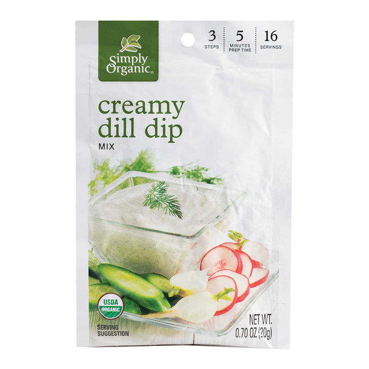 Simply Organic Dip Mix Creamy Dill 0.7 Oz | Pack of 12 - Plan-txs