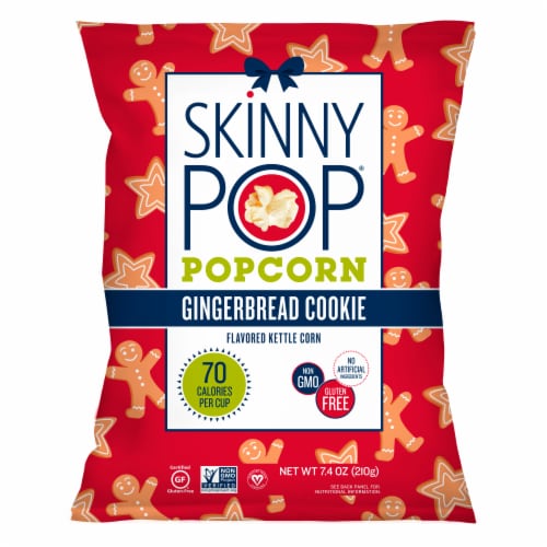 SkinnyPop Gingerbread Cookie Flavored Kettle Corn, 7.4 Oz | Pack of 6 - Plan-txs