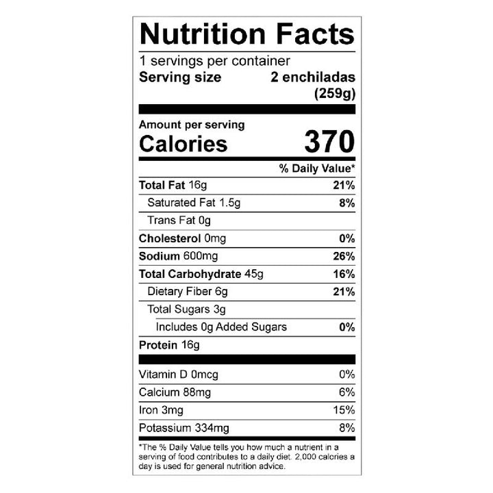 37427307535 - starlite cuisine enchiladas de queso nutrition