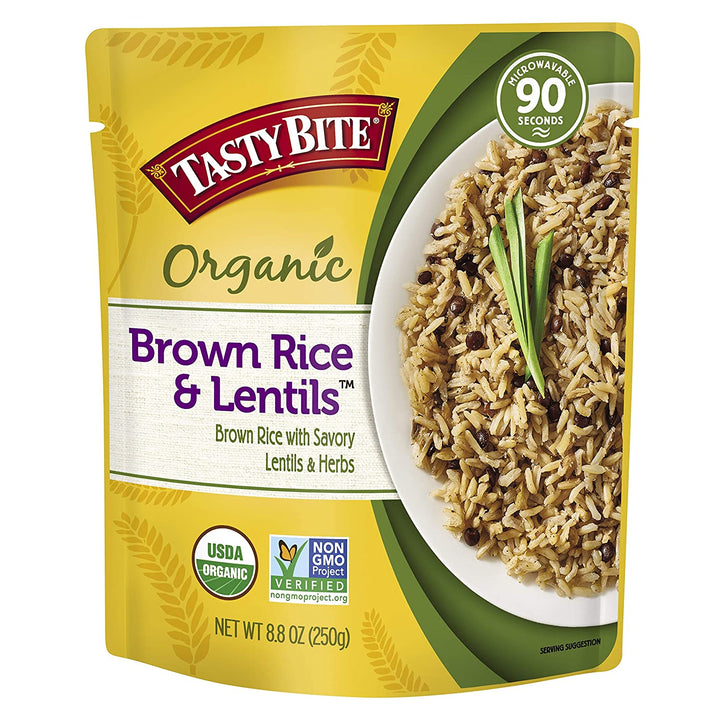 Tasty Bite - Brown Rice & Lentils, 8.8oz
 | Pack of 6 - Plan-txs
