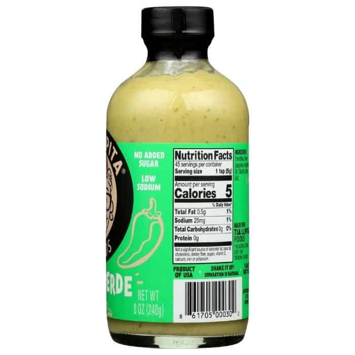 Tia Lupita - Salsa Verde 8oz - back