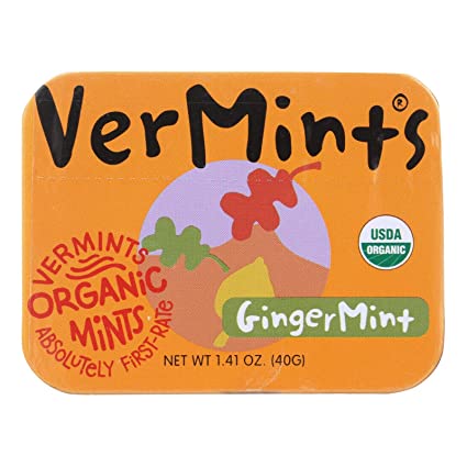 Vermints All Natural Breath Mints GingerMint - 1.41 oz | Pack of 6 - Plan-txs