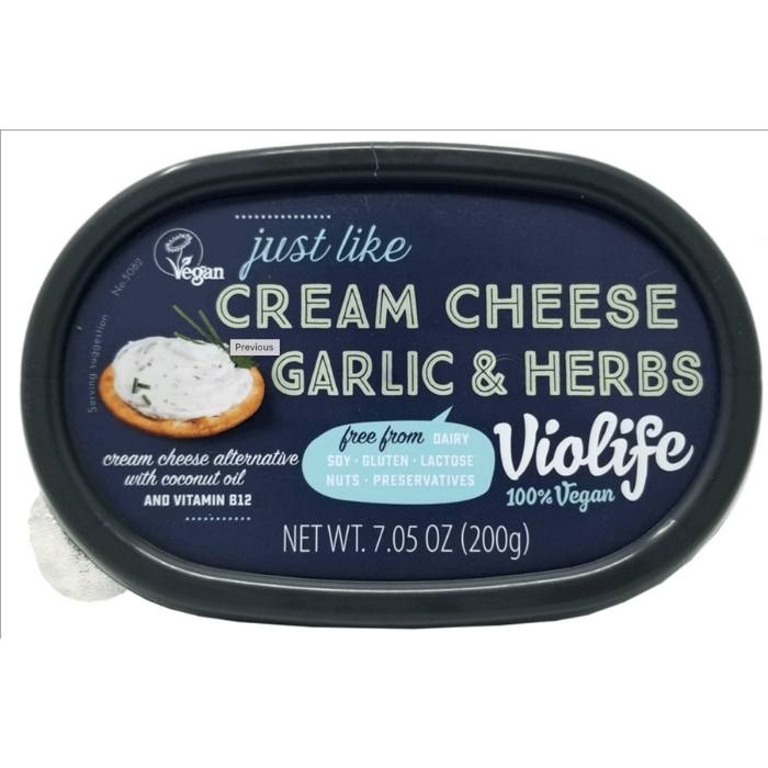 Violife - Just Like Cream Garlic & Herbs Cheese, 7.05oz - front