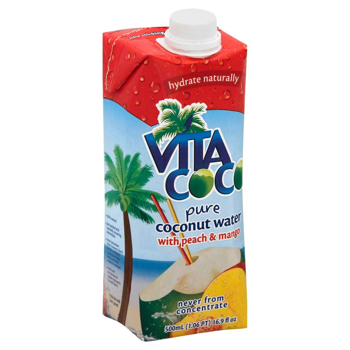 Vita Coco - Coconut Water Peach and Mango, 17Floz | Pack of 12 - Plan-txs