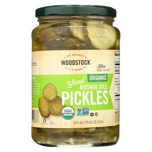 Woodstock Organic Kosher Sliced Dill Pickles 24 Fl Oz
 | Pack of 6