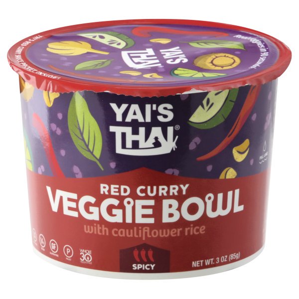 Yais Thai Bowl Veg Red Curry, 3 Oz | Pack of 6 - Plan-txs