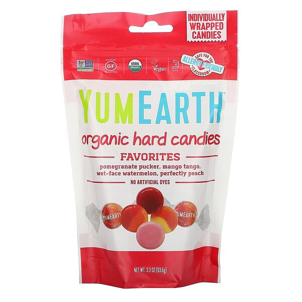 YumEarth, Organic Hard Candies, 3.3 oz 
 | Pack of 6 - Plan-txs