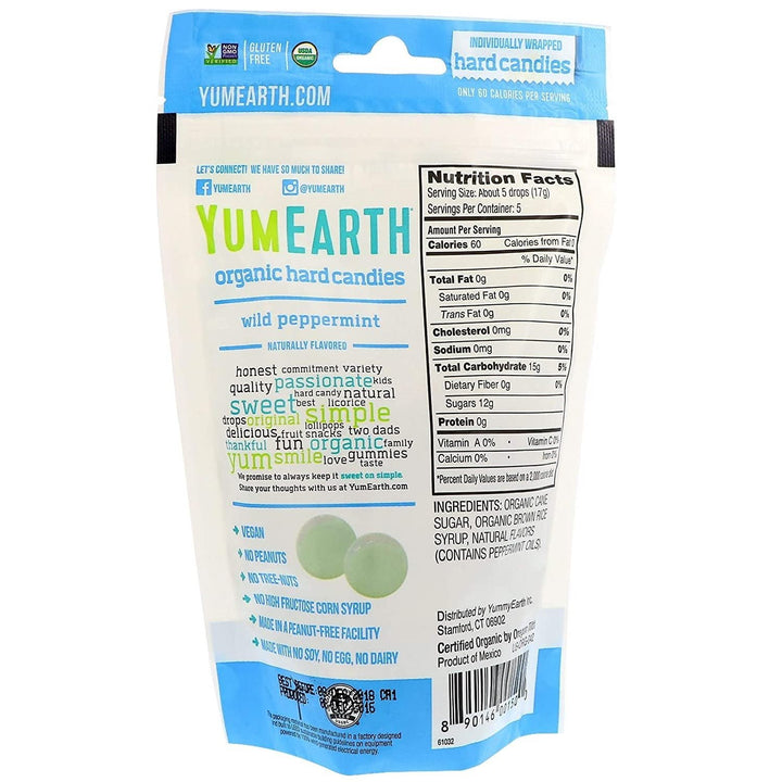 Yummyearth-Candy Drop Peppermint Wild Organic Gluten-Free